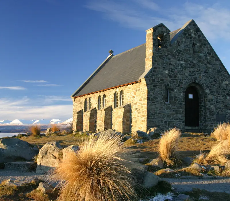 Day 9 of 10 Day Signature South Island: Continue to Lake Tekapo, view the brilliant turquoise water, the Church of the Good Shephe