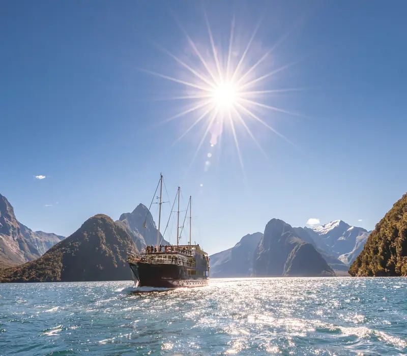 Day 8 of 14 Day Signature Best of the South Island: This morning, journey through Te Anau to Milford Sound where you will board the Milford Ma