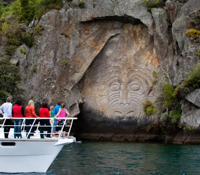 Day 6 of Central North Island Explorer: Lake Taupo Scenic Cruise to the Maori Rock Carvings