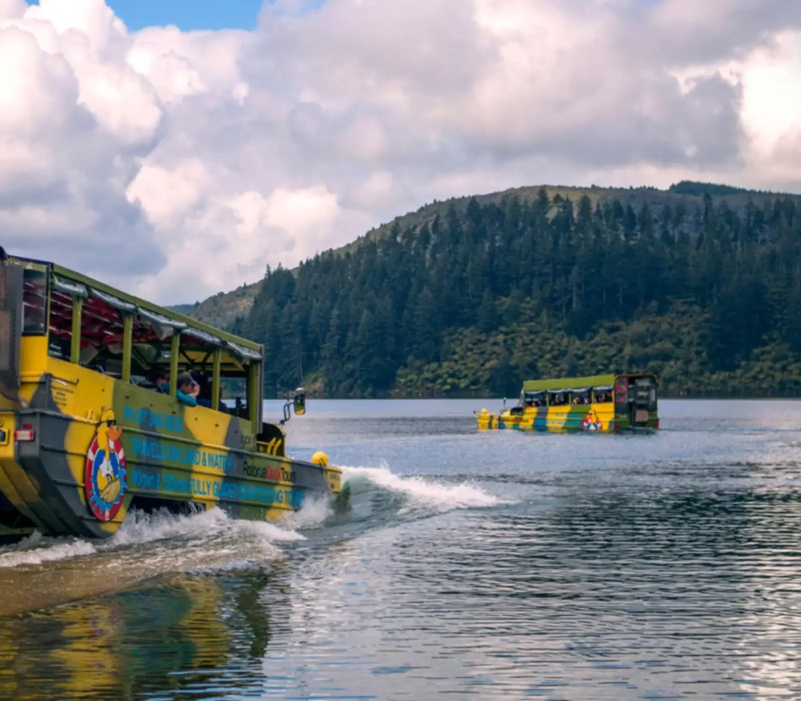 Day 2 of Essential New Zealand: Rotorua Duck Tours City & Lakes Tour