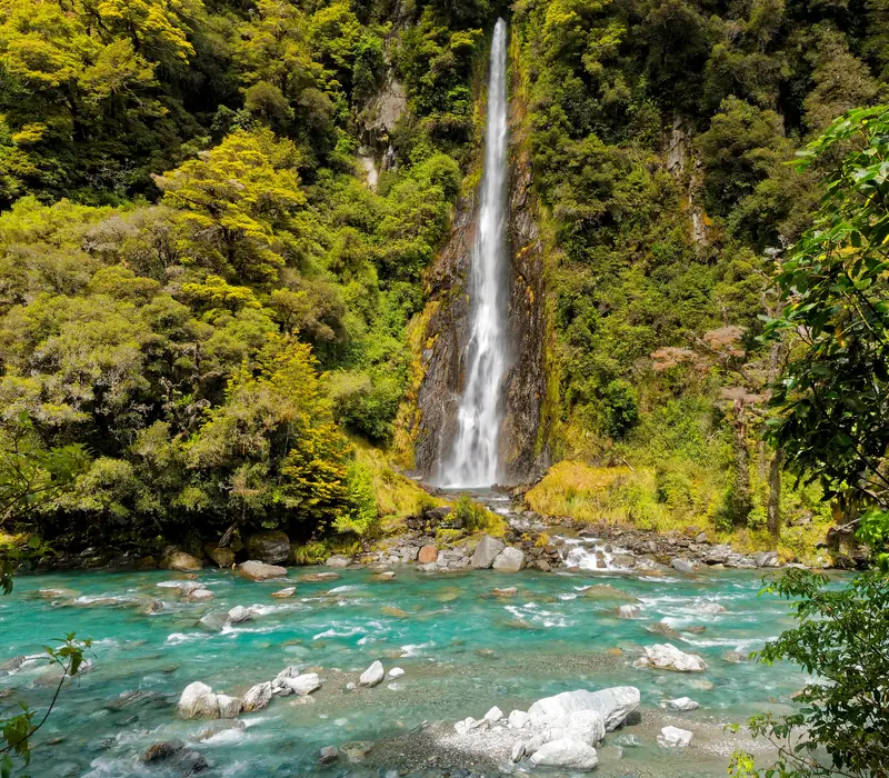 Day 12 of New Zealand Vista 26/27: Journey past shimmering Lake Hawea and through Haast Pass with its powerful waterfalls and